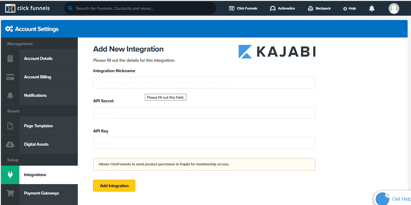 Integrate ClickFunnels With Kajabi