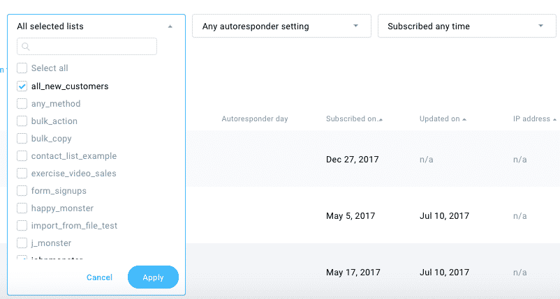 Export Contacts On GetResponse