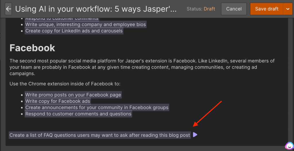 Jasper's Chrome extension