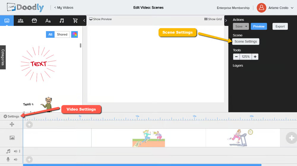 Navigating Scene Settings